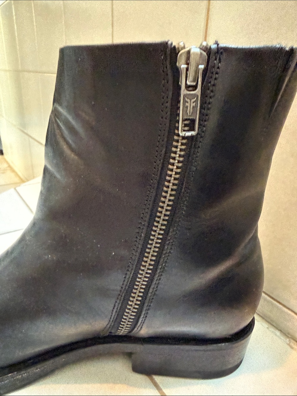 Frye Black Leather Ankle Booties - Picture 5 of 9
